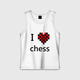 Детская майка хлопок с принтом I love chess ,  |  | Тематика изображения на принте: chess | i love chess | шахматы | я люблю шахматы