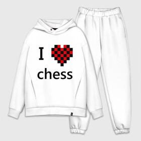 Мужской костюм хлопок OVERSIZE с принтом I love chess ,  |  | chess | i love chess | шахматы | я люблю шахматы