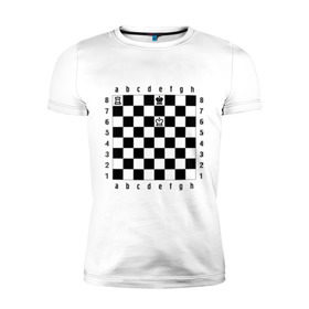 Мужская футболка премиум с принтом Комбинация шах и мат , 92% хлопок, 8% лайкра | приталенный силуэт, круглый вырез ворота, длина до линии бедра, короткий рукав | checkmate | мат | шах | шах и мат | шахматист | шахматная доска | шахматы