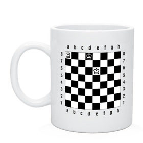 Кружка с принтом Комбинация Шах , керамика | объем — 330 мл, диаметр — 80 мм. Принт наносится на бока кружки, можно сделать два разных изображения | checkmate | мат | шах | шах и мат | шахматист | шахматная доска | шахматы