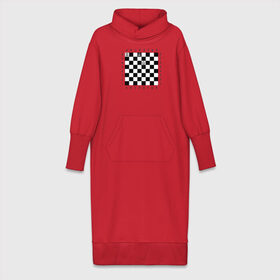 Платье удлиненное хлопок с принтом Комбинация Шах ,  |  | checkmate | мат | шах | шах и мат | шахматист | шахматная доска | шахматы