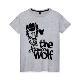 Женская футболка хлопок с принтом тамбовский волк , 100% хлопок | прямой крой, круглый вырез горловины, длина до линии бедер, слегка спущенное плечо | wolf | волк | животные