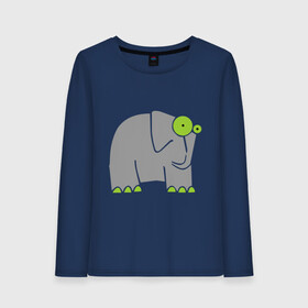 Женский лонгслив хлопок с принтом Веселый слоник , 100% хлопок |  | Тематика изображения на принте: слон