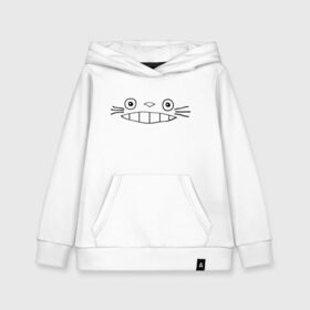 Детская толстовка хлопок с принтом totoro face , 100% хлопок | Круглый горловой вырез, эластичные манжеты, пояс, капюшен | totoro | аниме | анимэ | тоторо