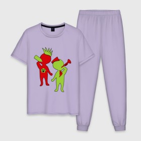 Мужская пижама хлопок с принтом пионер и панк , 100% хлопок | брюки и футболка прямого кроя, без карманов, на брюках мягкая резинка на поясе и по низу штанин
 | punk | анархия | бутылка | горн | дети | ирокез | мальчики | человечки
