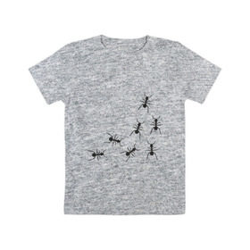 Детская футболка хлопок с принтом муравьи , 100% хлопок | круглый вырез горловины, полуприлегающий силуэт, длина до линии бедер | животные | звери | насекомые