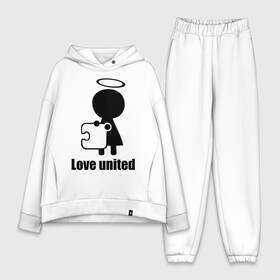 Женский костюм хлопок Oversize с принтом Love united женская ,  |  | love united | love united женская | для двоих | парные