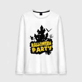 Мужской лонгслив хлопок с принтом Halloween party-замок , 100% хлопок |  | halloween | halloween party замок | party | замок | праздники | хэллоуин
