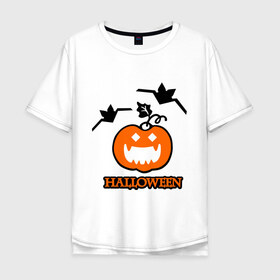 Мужская футболка хлопок Oversize с принтом Тыква на хэллоуин , 100% хлопок | свободный крой, круглый ворот, “спинка” длиннее передней части | halloveen | halloven | hallovin | haloween | halowen | helloven | hellovin | helloween | hellowen | hellowin | helowen | helowin | тыква | халловин | халлувин | халлуин | халовин | халуин | хелловин | хеллоуин | хеллувин | хеловин | хелуин | хэлловин | хэ