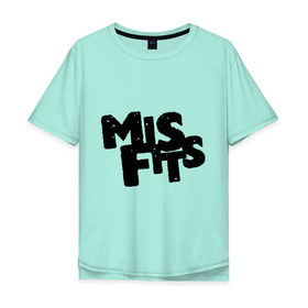 Мужская футболка хлопок Oversize с принтом Misfits лого , 100% хлопок | свободный крой, круглый ворот, “спинка” длиннее передней части | missfit | мисфит | отбросы | сериалы
