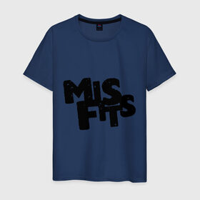 Мужская футболка хлопок с принтом Misfits лого , 100% хлопок | прямой крой, круглый вырез горловины, длина до линии бедер, слегка спущенное плечо. | missfit | мисфит | отбросы | сериалы