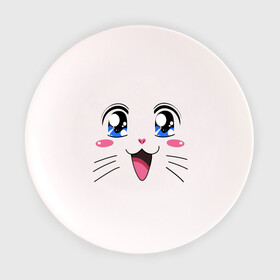 Тарелка 3D с принтом Японская кошечка , фарфор | диаметр - 210 мм
диаметр для нанесения принта - 120 мм | Тематика изображения на принте: аниме | глаза | глазки | девушкам | киса | кот | коте | котенок | кошечка | кошка | милые создания | мордочка | японская кошечка