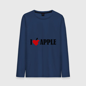 Мужской лонгслив хлопок с принтом love apple с листиком , 100% хлопок |  | джобс | комуникатор | телефон | яблоко