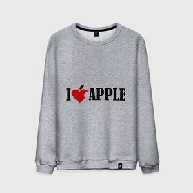 Мужской свитшот хлопок с принтом love apple с листиком , 100% хлопок |  | джобс | комуникатор | телефон | яблоко