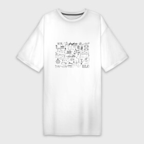 Платье-футболка хлопок с принтом Все силы(F) физики ,  |  | для студентов | студенческие | физика | шпаргалка | шпаргалки | шпоры