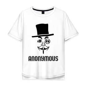Мужская футболка хлопок Oversize с принтом Анонимус , 100% хлопок | свободный крой, круглый ворот, “спинка” длиннее передней части | vendetta | анонимус | мультфильмы