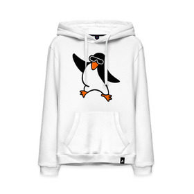 Мужская толстовка хлопок с принтом Пингвин танцует , френч-терри, мягкий теплый начес внутри (100% хлопок) | карман-кенгуру, эластичные манжеты и нижняя кромка, капюшон с подкладом и шнурком | пингвин