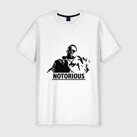 Мужская футболка премиум с принтом Notorious BIG Rap , 92% хлопок, 8% лайкра | приталенный силуэт, круглый вырез ворота, длина до линии бедра, короткий рукав | хип хоп