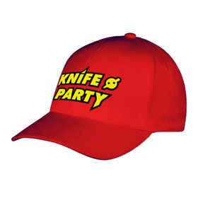 Бейсболка с принтом Knife party , 100% хлопок | классический козырек, металлическая застежка-регулятор размера | dubstep | вечеринка | даб степ | дабстеп | музыка