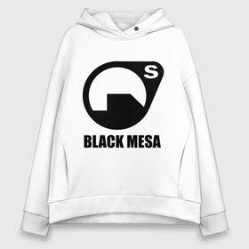 Женское худи Oversize хлопок с принтом Black mesa Black logo , френч-терри — 70% хлопок, 30% полиэстер. Мягкий теплый начес внутри —100% хлопок | боковые карманы, эластичные манжеты и нижняя кромка, капюшон на магнитной кнопке | black mesa | игры | компьютерные игры