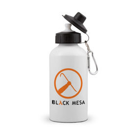 Бутылка спортивная с принтом Black mesa Orange logo , металл | емкость — 500 мл, в комплекте две пластиковые крышки и карабин для крепления | Тематика изображения на принте: black mesa | игры | компьютерные игры