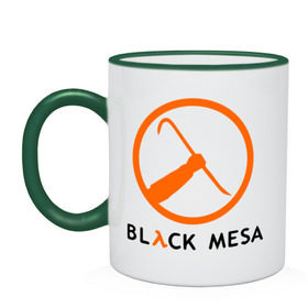 Кружка двухцветная с принтом Black mesa Orange logo , керамика | объем — 330 мл, диаметр — 80 мм. Цветная ручка и кайма сверху, в некоторых цветах — вся внутренняя часть | black mesa | игры | компьютерные игры