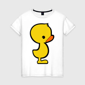 Женская футболка хлопок с принтом Уточка duck , 100% хлопок | прямой крой, круглый вырез горловины, длина до линии бедер, слегка спущенное плечо | 