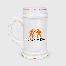 Кружка пивная с принтом Black mesa Orange men ,  керамика (Материал выдерживает высокую температуру, стоит избегать резкого перепада температур) |  объем 630 мл | black mesa | игры | компьютерные игры