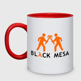 Кружка двухцветная с принтом Black mesa Orange men , керамика | объем — 330 мл, диаметр — 80 мм. Цветная ручка и кайма сверху, в некоторых цветах — вся внутренняя часть | black mesa | игры | компьютерные игры