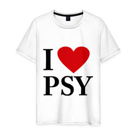 Мужская футболка хлопок с принтом I love PSY , 100% хлопок | прямой крой, круглый вырез горловины, длина до линии бедер, слегка спущенное плечо. | gangnam style | интернет приколы | корейский репер | корейский рэп | корея
