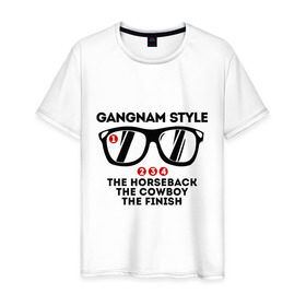 Мужская футболка хлопок с принтом Horse, cowboy, finish , 100% хлопок | прямой крой, круглый вырез горловины, длина до линии бедер, слегка спущенное плечо. | gangnam style | интернет приколы | корейский репер | корейский рэп | корея