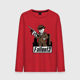 Мужской лонгслив хлопок с принтом Fallout Man with gun , 100% хлопок |  | fallout | логотип | постапокалиптические | фаллаут | фоллаут