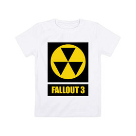 Детская футболка хлопок с принтом Fallout Yellow logo , 100% хлопок | круглый вырез горловины, полуприлегающий силуэт, длина до линии бедер | 