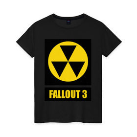 Женская футболка хлопок с принтом Fallout Yellow logo , 100% хлопок | прямой крой, круглый вырез горловины, длина до линии бедер, слегка спущенное плечо | 