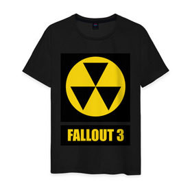 Мужская футболка хлопок с принтом Fallout Yellow logo , 100% хлопок | прямой крой, круглый вырез горловины, длина до линии бедер, слегка спущенное плечо. | 