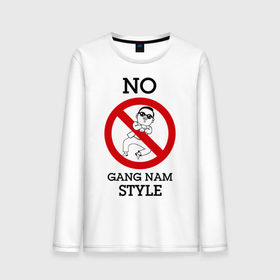 Мужской лонгслив хлопок с принтом No Gang Nam Style , 100% хлопок |  | Тематика изображения на принте: 