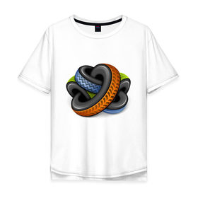 Мужская футболка хлопок Oversize с принтом Цветной логотип , 100% хлопок | свободный крой, круглый ворот, “спинка” длиннее передней части | auto | авто | клуб автолюбителей | логотип автокадабра | машины | тачки