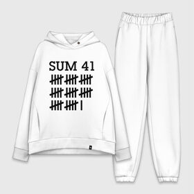 Женский костюм хлопок Oversize с принтом Sum 41 black ,  |  | Тематика изображения на принте: sum 41 | музыка | панк рок | рок | сам 41