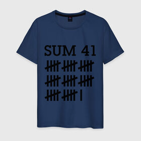 Мужская футболка хлопок с принтом Sum 41 black , 100% хлопок | прямой крой, круглый вырез горловины, длина до линии бедер, слегка спущенное плечо. | sum 41 | музыка | панк рок | рок | сам 41