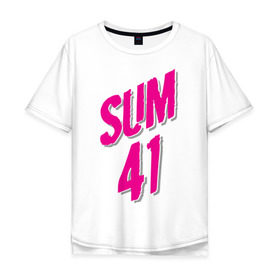 Мужская футболка хлопок Oversize с принтом Sum 41 logo , 100% хлопок | свободный крой, круглый ворот, “спинка” длиннее передней части | Тематика изображения на принте: sum 41 | музыка | панк рок | рок | сам 41