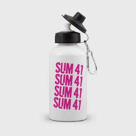 Бутылка спортивная с принтом Sum 41 magenta , металл | емкость — 500 мл, в комплекте две пластиковые крышки и карабин для крепления | Тематика изображения на принте: 