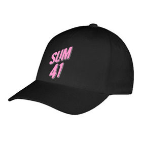 Бейсболка с принтом Sum 41 pink , 100% хлопок | классический козырек, металлическая застежка-регулятор размера | rock | музыка | музыкальные стили | панк | панк рок | рок