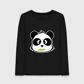 Женский лонгслив хлопок с принтом Веселая панда , 100% хлопок |  | Тематика изображения на принте: панда