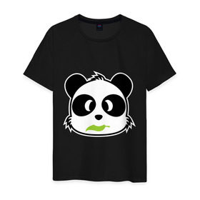Мужская футболка хлопок с принтом Веселая панда , 100% хлопок | прямой крой, круглый вырез горловины, длина до линии бедер, слегка спущенное плечо. | Тематика изображения на принте: панда
