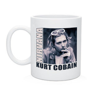 Кружка с принтом Nirvana- Kurt Cobain , керамика | объем — 330 мл, диаметр — 80 мм. Принт наносится на бока кружки, можно сделать два разных изображения | Тематика изображения на принте: kurt cobain | nirvana | группы | курт кобейн | музыка | музыкальные группы. курт | нирвана