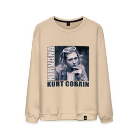 Мужской свитшот хлопок с принтом Nirvana- Kurt Cobain , 100% хлопок |  | kurt cobain | nirvana | группы | курт кобейн | музыка | музыкальные группы. курт | нирвана