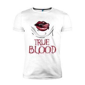 Мужская футболка премиум с принтом true blood , 92% хлопок, 8% лайкра | приталенный силуэт, круглый вырез ворота, длина до линии бедра, короткий рукав | true blood | вампиры | настоящая кровь | сериалы | тв сериалы
