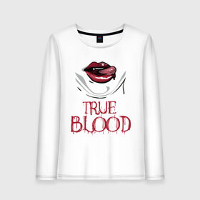 Женский лонгслив хлопок с принтом true blood , 100% хлопок |  | true blood | вампиры | настоящая кровь | сериалы | тв сериалы