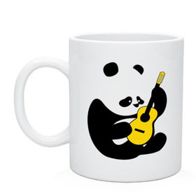 Кружка с принтом Панда играет на гитаре , керамика | объем — 330 мл, диаметр — 80 мм. Принт наносится на бока кружки, можно сделать два разных изображения | панда