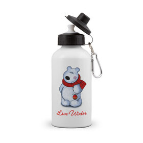 Бутылка спортивная с принтом White beer , металл | емкость — 500 мл, в комплекте две пластиковые крышки и карабин для крепления | 2013 | happy new year | new year | год змеи | дед мороз | медведь | мишка | новый год